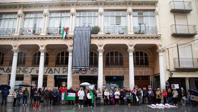 Concentración por Palestina en Barbastro. Foto Kate Buil