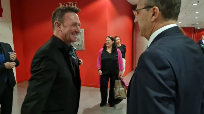 Roberto Ciria y Felipe Faci antes de la gala "El arte de la jota"