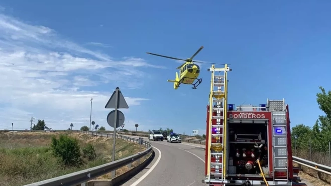 Una de las heridas ha sido trasladada en helicóptero a un centro sanitario de Zaragoza.