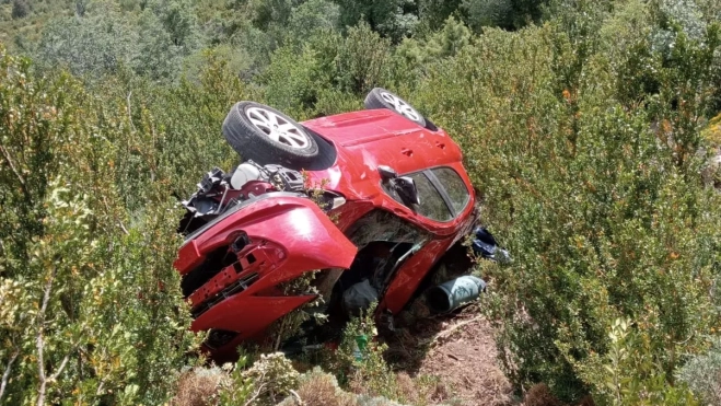 Accidente ocurrido en la carretera de Belsué.