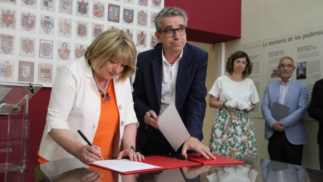 Visita del secretario de Estado de Cultura, Jordi Martí, a Huesca. Foto Carlos Neofato