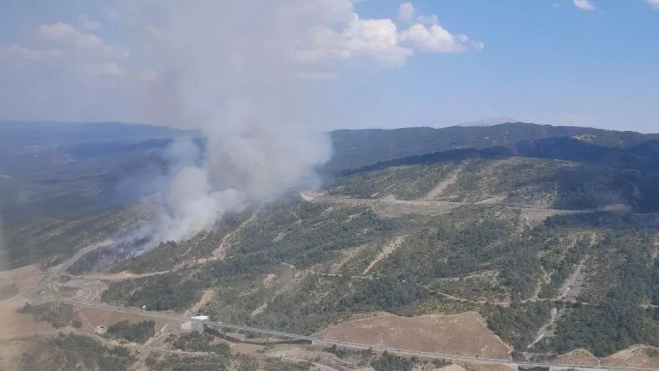 Imagen de la zona afectada por el incendio de Caldearenas.