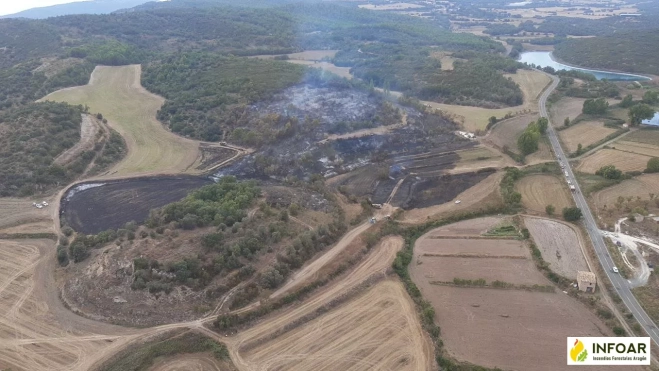 Superficie afectada por el fuego.