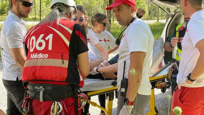 Una de las intervenciones con voluntarios de Cruz Roja en el Parque Nacional.