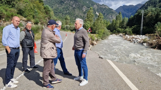 Octavio López en su visita a Sobrarbe.