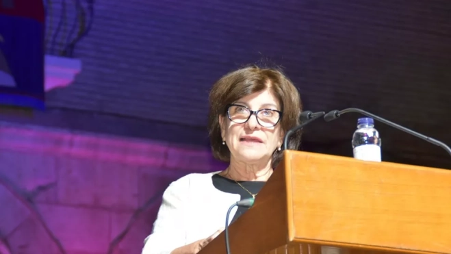 Carlota Escutia durante la lectura del pregón.