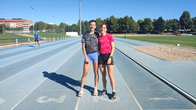 Irene y Marta, momentos antes del entrenamiento.