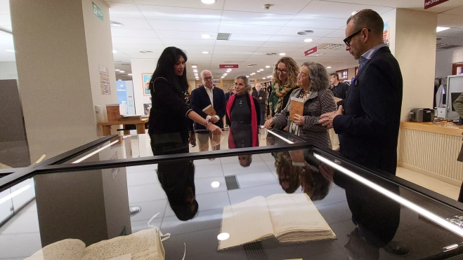 Inauguración de la exposición en la Biblioteca Pública de Huesca. 