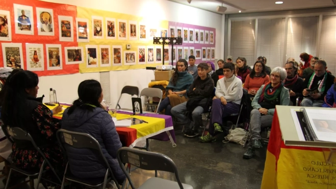 Visita a Huesca de la Fundación Fray Bartolomé de las Casas y el Congreso Nacional Indígena. Foto Carlos Neofato