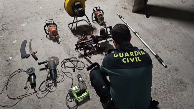 Herramientas que utilizaban en los robos de cable.