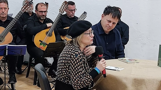 Cristina Grande y Óscar Sipán en la presentación del libro de la najina