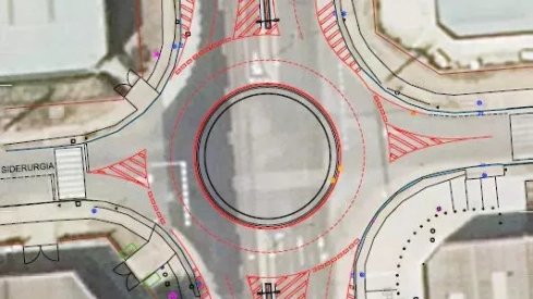 Plano de la rotonda en Ronda Industria.