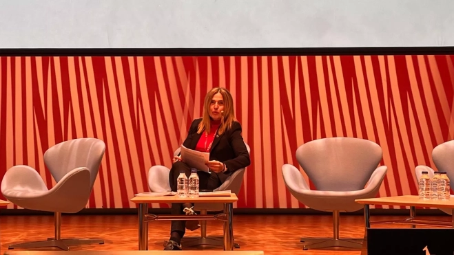 Arancha Echegaray en el arranque de las jornadas de Humeco.