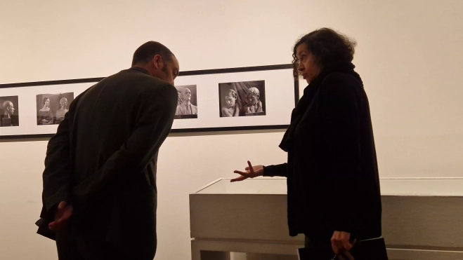 Chus Tudelilla y Carlos Sampériz, en la exposición "Largo es el tiempo". Foto Myriam Martínez