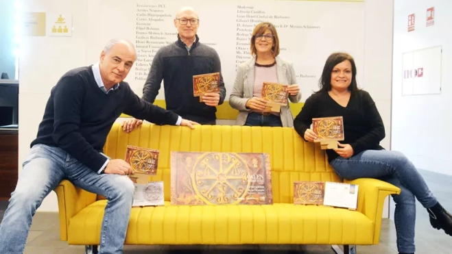 Javier Franco, Miguel Hecho, Merche Pérez y Aida Rodríguez, del Grupo Gráficas Barbastro Monzón