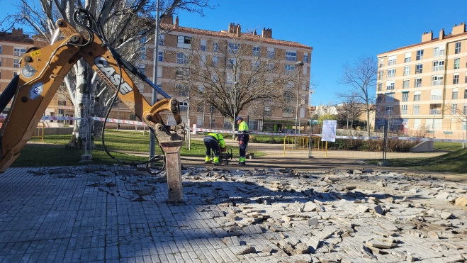 Trabajos en el Parque San Martín.