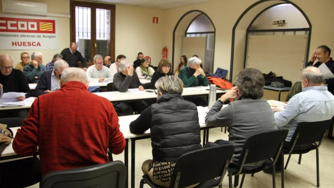 Un momento de la sesión del Congreso de CCOO pensionistas de Huesca. Foto Carlos Neofato