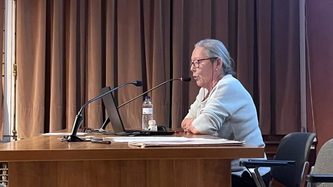 Ana Isabel Lapeña durante la conferencia. Ana Isabel Lapeña durante la conferencia.