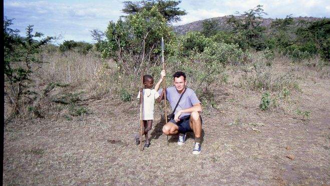 En la ruta, con un niño de la zona En la ruta, con un niño de la zona